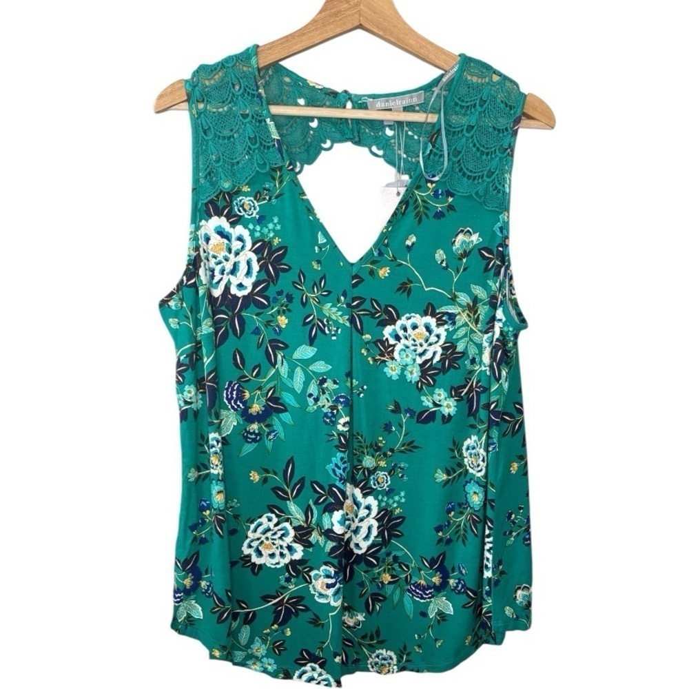 Daniel Rainn NEW Women Size 1X,Sleeveless v-neck Top Blouse Crochet